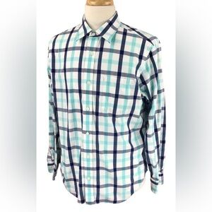 Banana Republic Men's Soft Wash Long Sleeve Blue Plaid Shirt Medium